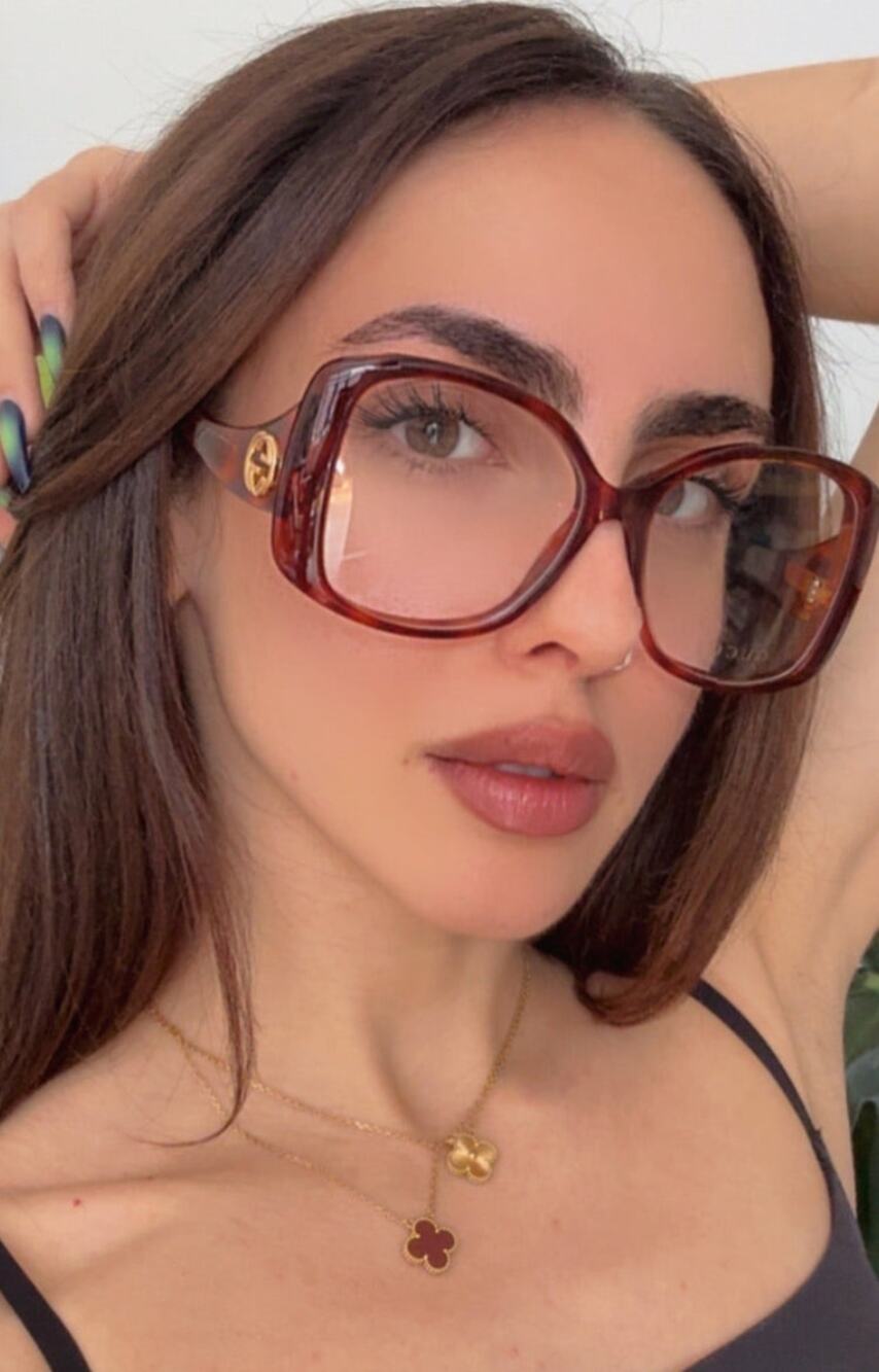 NEW Gucci GG1236O Havana Brown Square Eyeglasses Frames